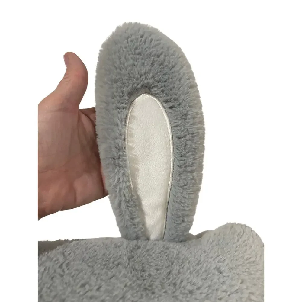 Grey soft adorable small body pillow with floppy wide set ears in grey like new
